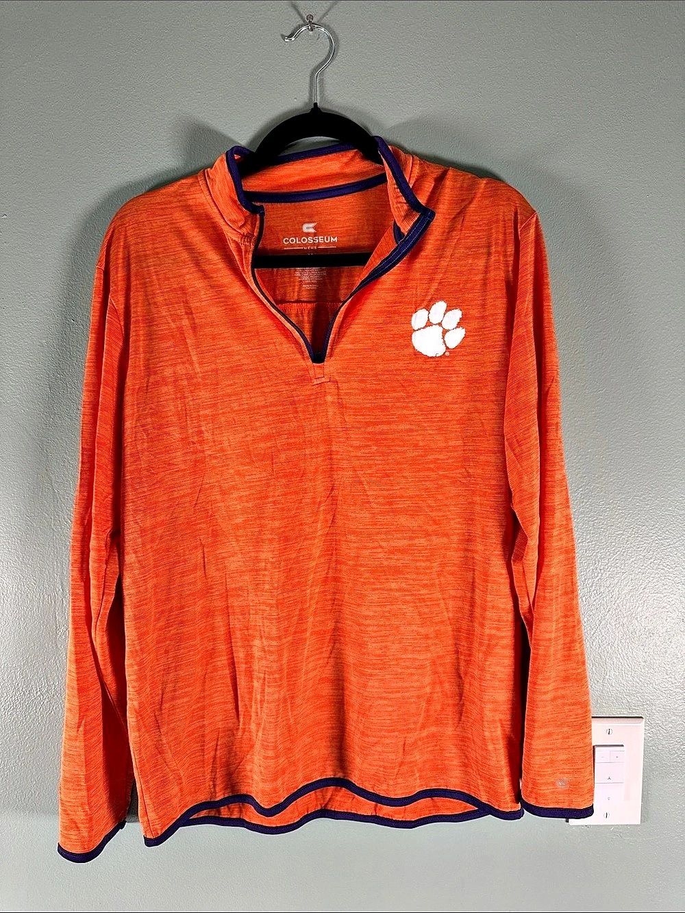 Colosseum Clemson Tigers 1/4 Zip Pullover Men's Orange Medium